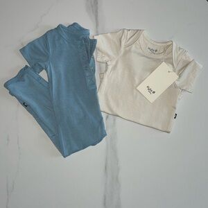 Kyte BABY Short Sleeve Romper & Ecru Onesie